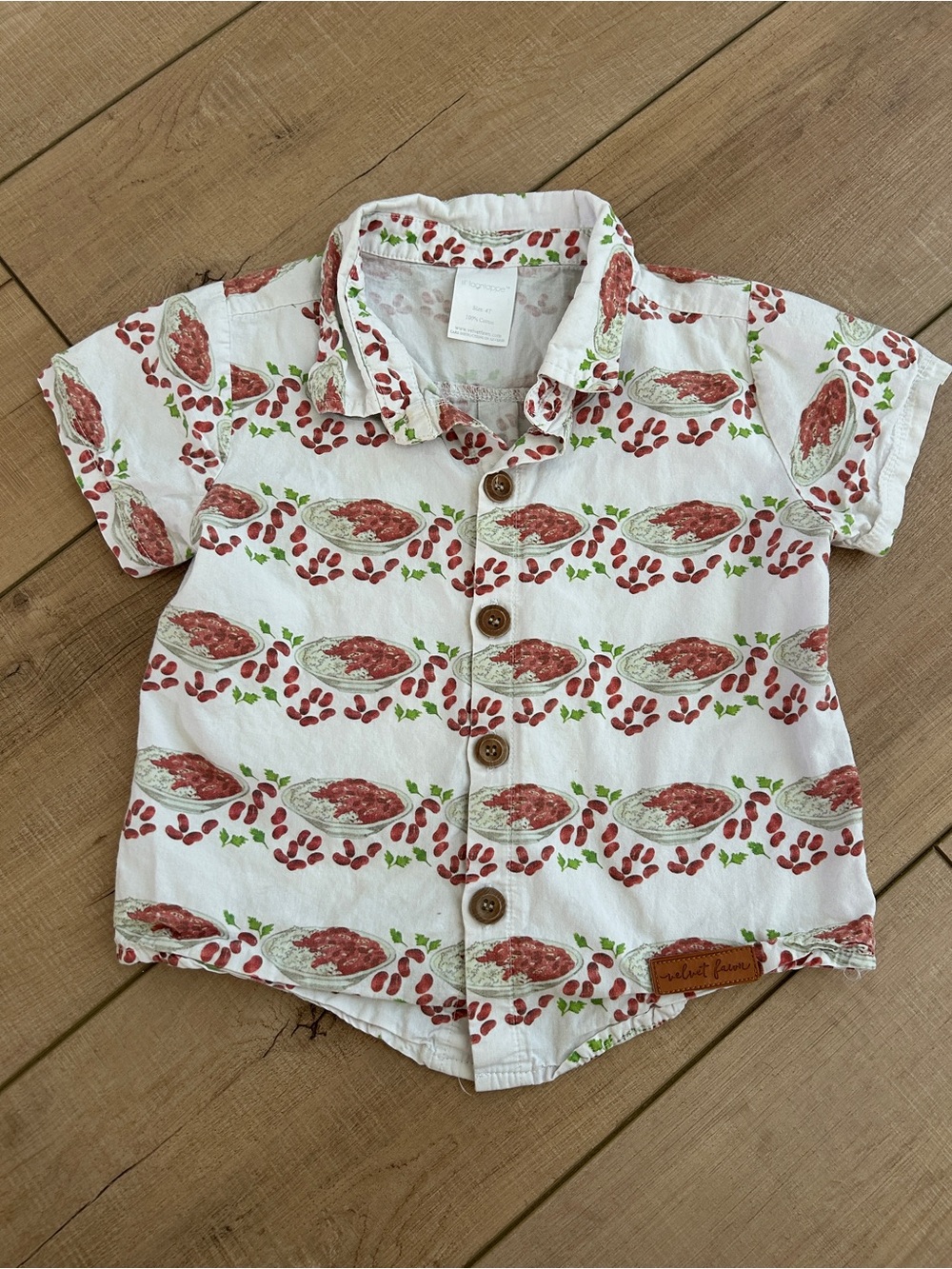 Red Beans and Rice button down shirt
